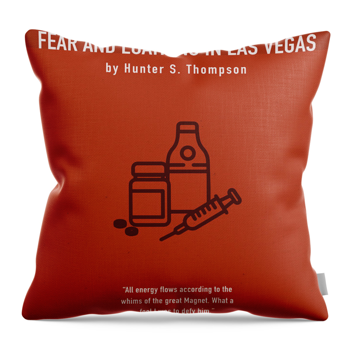 Fear And Loathing In Las Vegas Throw Pillow featuring the mixed media Fear and Loathing in Las Vegas by Hunter S Thompson Greatest Book Series 126 by Design Turnpike
