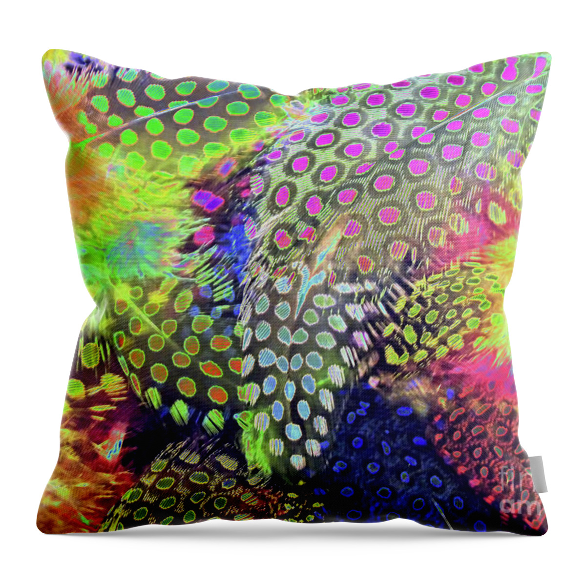 Guinea Throw Pillow featuring the photograph Feather Art 23 by D Hackett