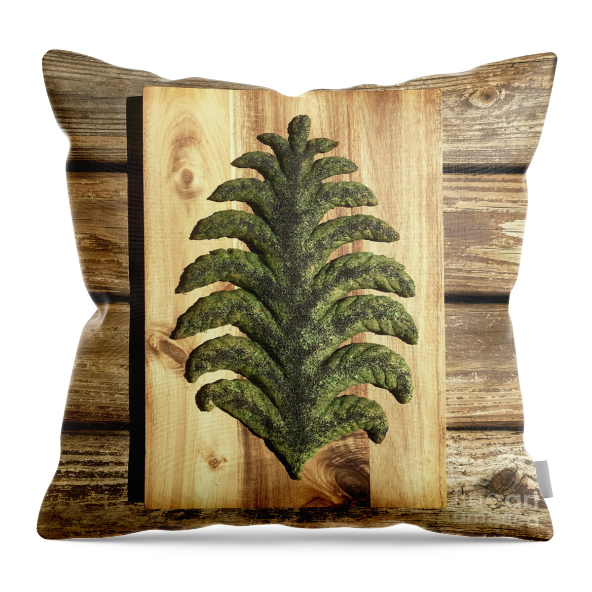 Bread Throw Pillow featuring the photograph Fern and Fiddlehead Fougasse 3 by Amy E Fraser
