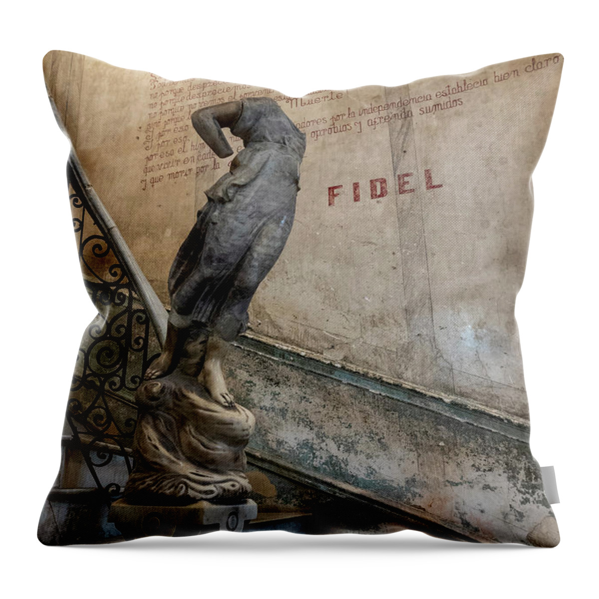 Cuba Throw Pillow featuring the photograph Fidel by Kathryn McBride