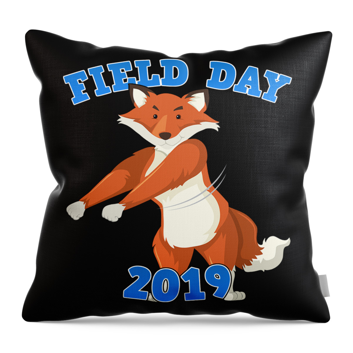 Cool Throw Pillow featuring the digital art Field Day 2019 Flossing Fox by Flippin Sweet Gear