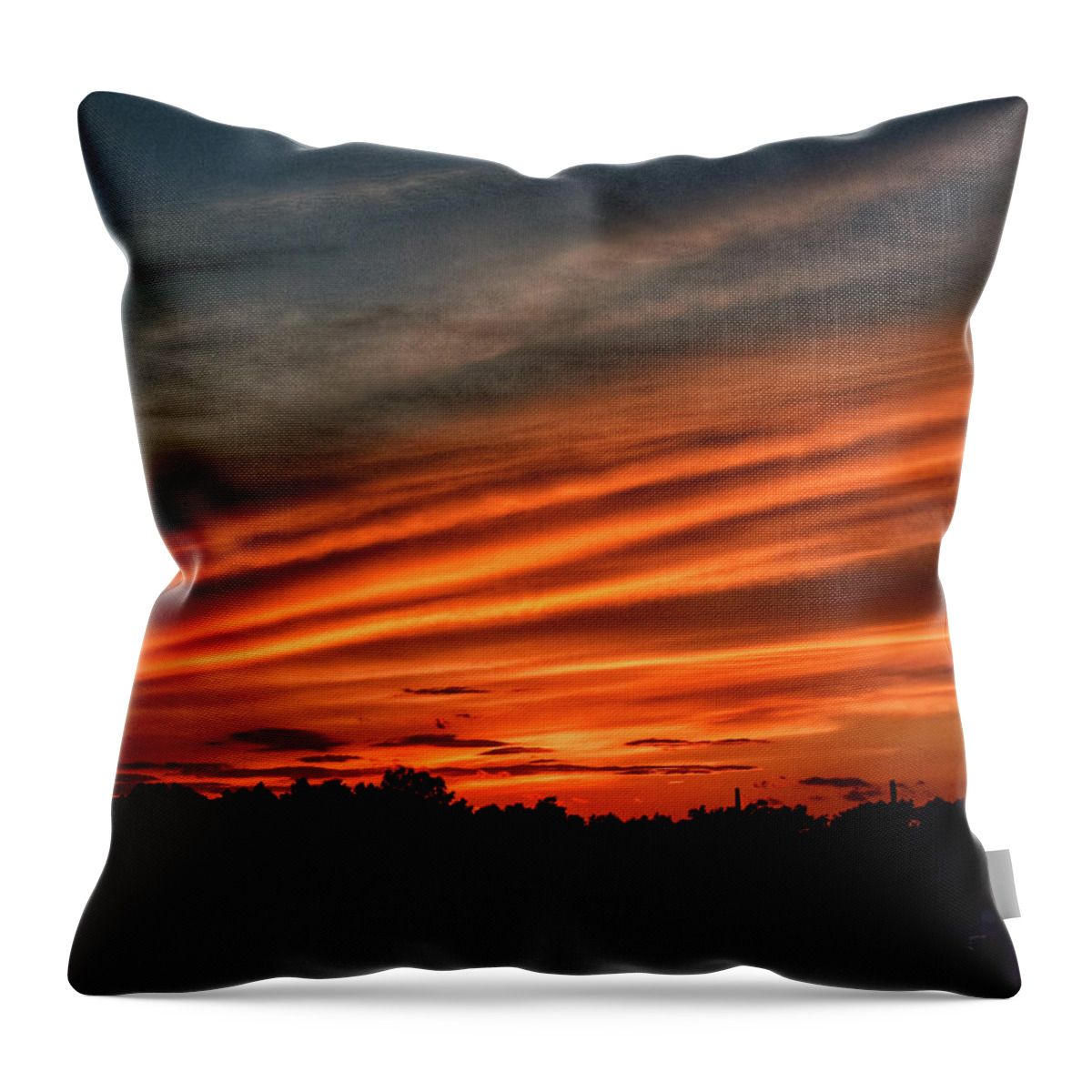 Sunset Throw Pillow featuring the photograph Fiery end of the day by Monika Salvan