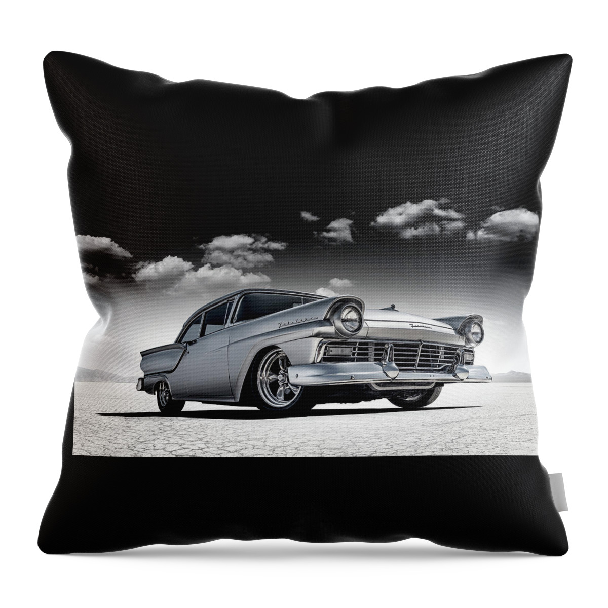 Ford Throw Pillow featuring the digital art Fifty-Seven Fairlane by Douglas Pittman