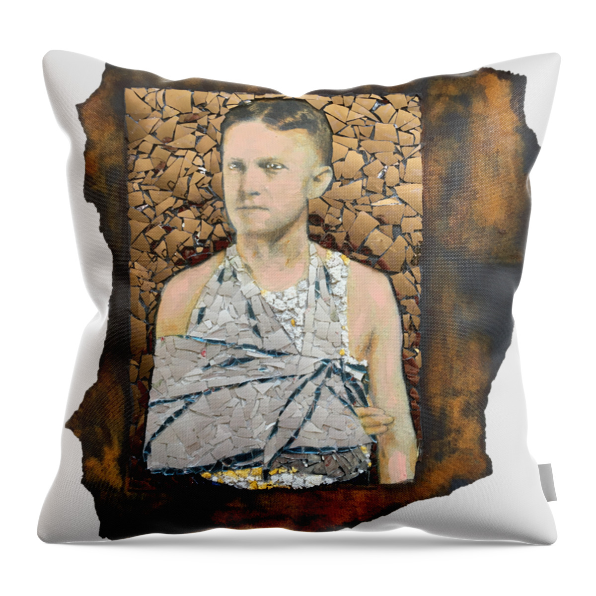 Glass Throw Pillow featuring the mixed media Fig. 68. Fracture of collar bone. by Matthew Lazure