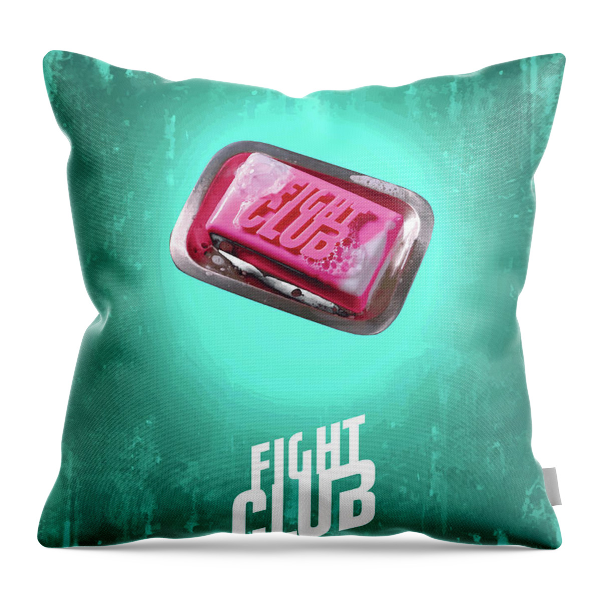 Movie Poster Throw Pillow featuring the digital art Fight Club by Bo Kev