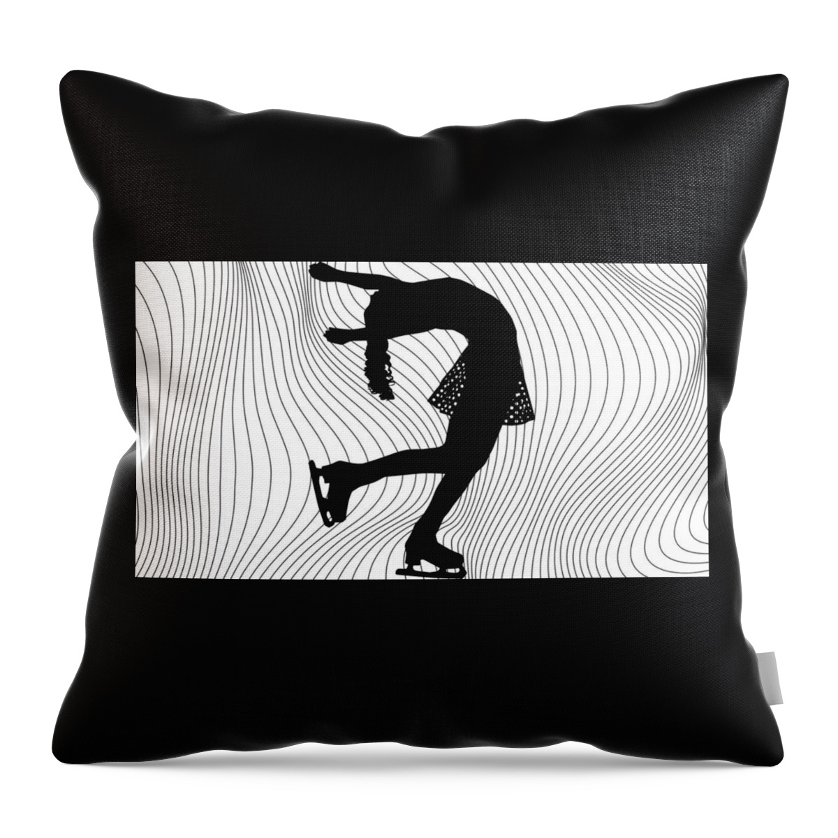 Figure Skater Throw Pillow featuring the mixed media Figure Skater in Joy by Nancy Ayanna Wyatt