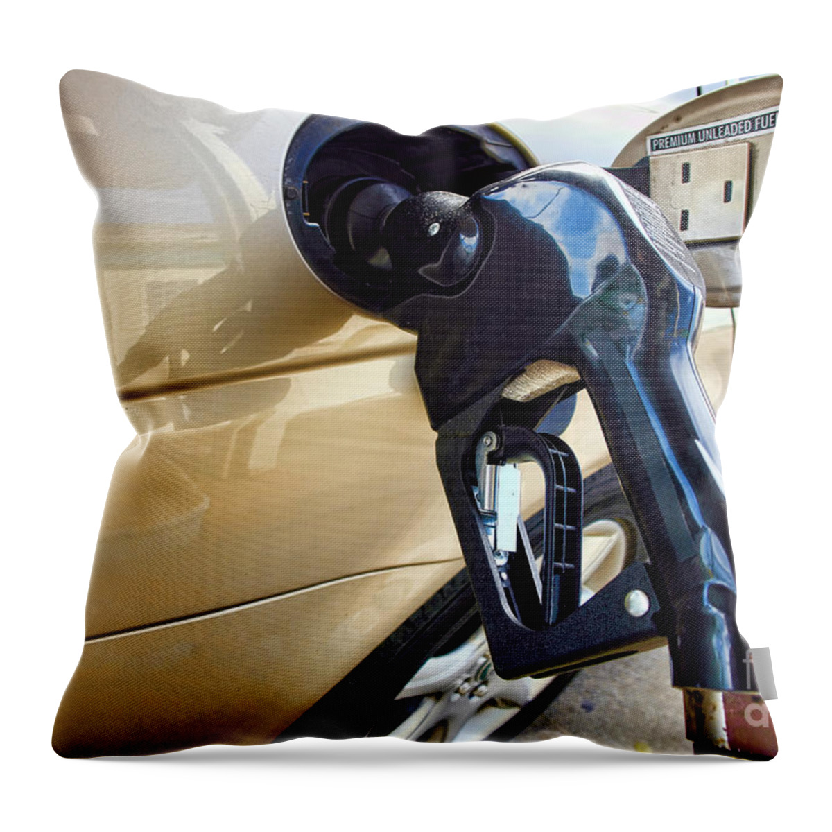 Auto Throw Pillow featuring the photograph Fill It Up by Olivier Le Queinec