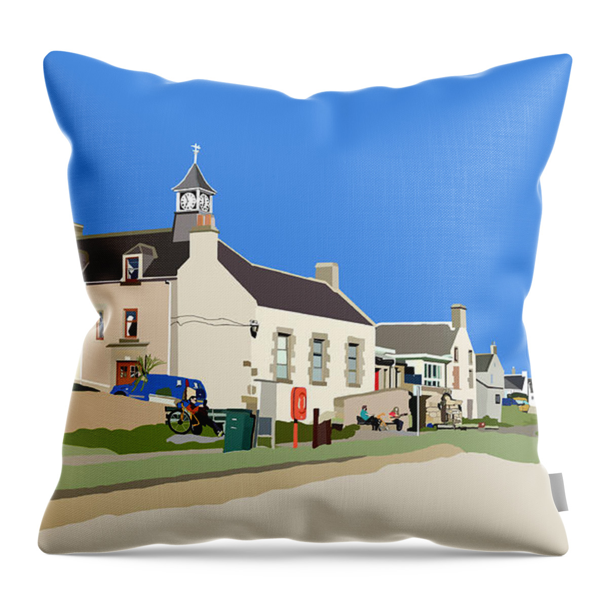 Findhorn Throw Pillow featuring the digital art Findhorn by John Mckenzie