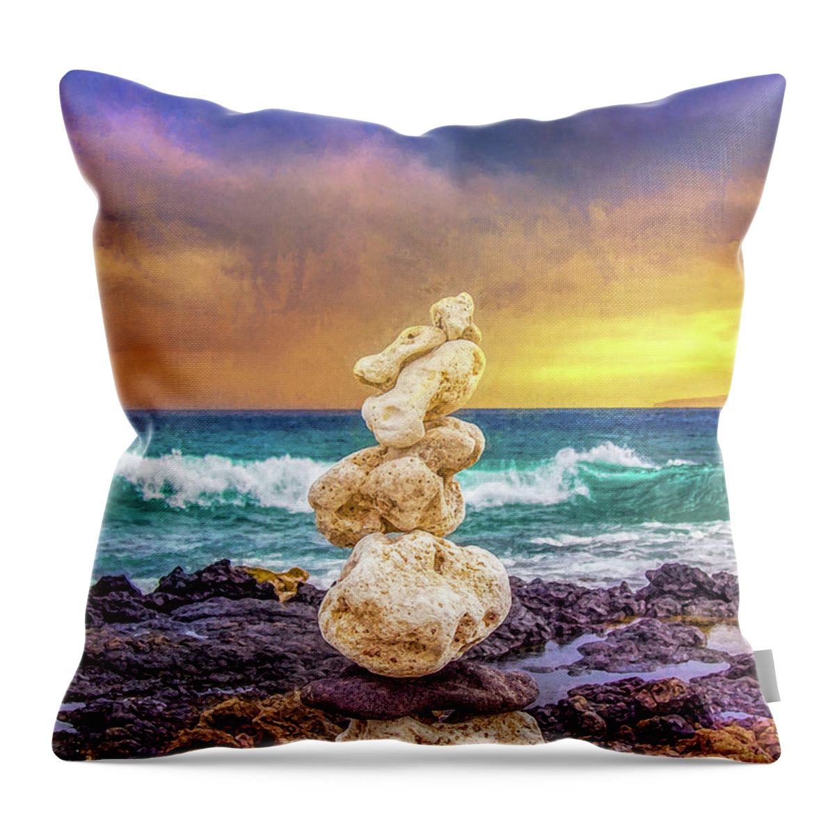 Dramatic Throw Pillow featuring the digital art Finding Balance by Cindy Collier Harris