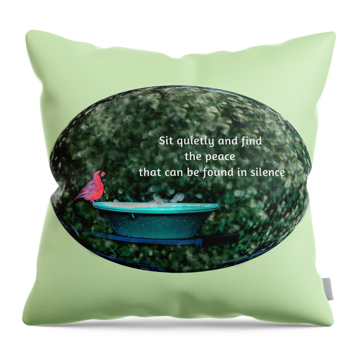 Cardinal Throw Pillow featuring the photograph Finding Peace by Diane Lindon Coy
