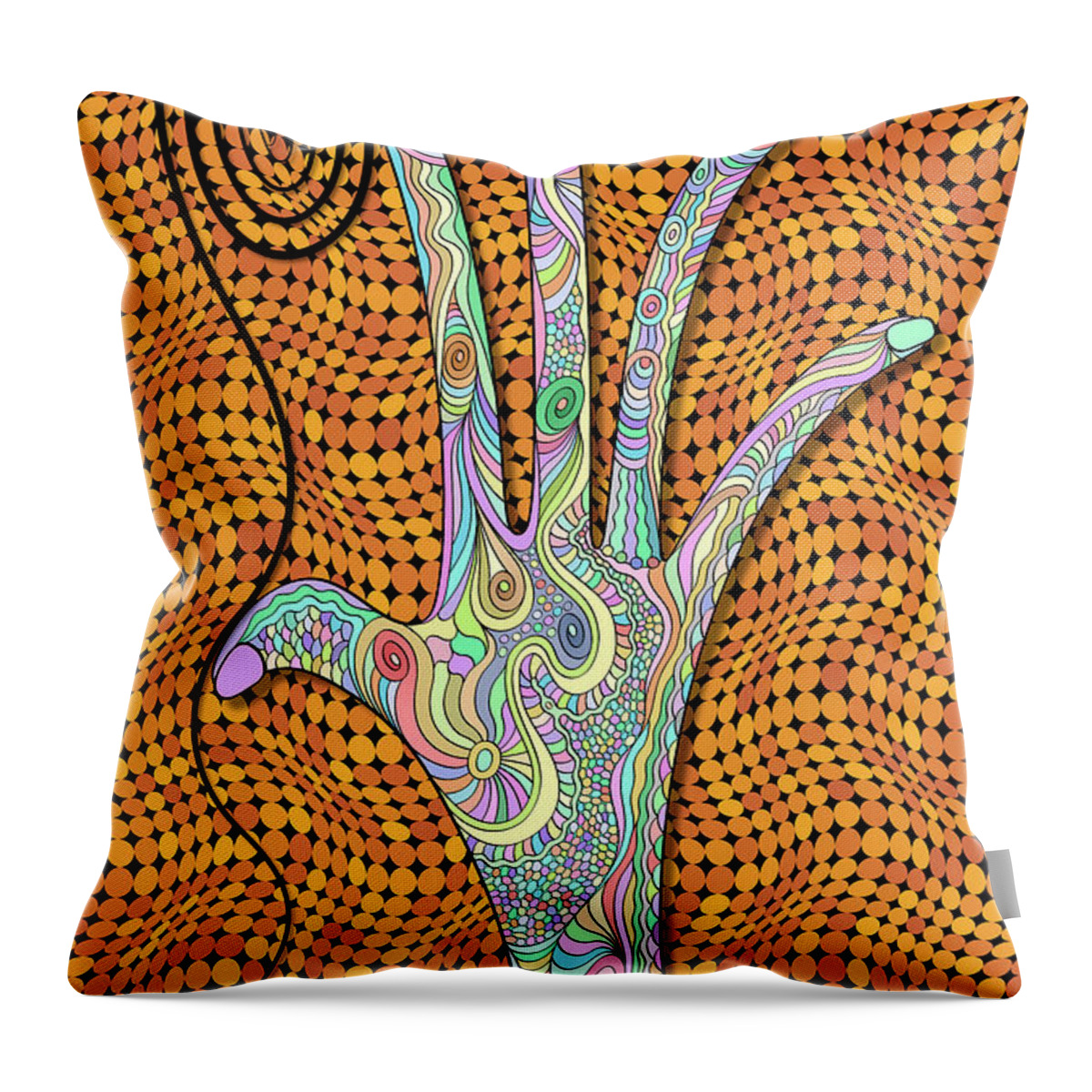 Abstract Experimentalism Throw Pillow featuring the digital art Finger Painting by Becky Titus