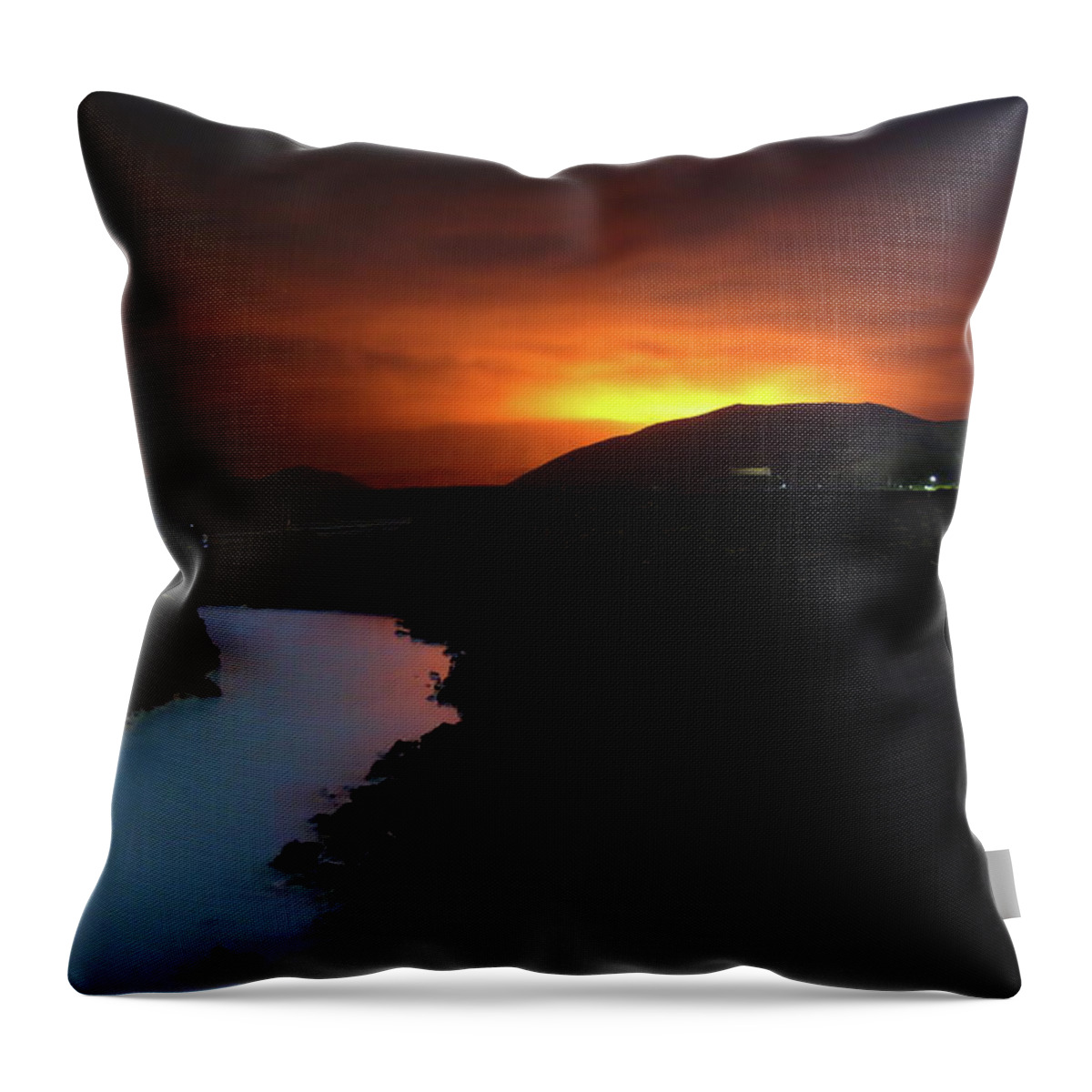 Volcano Throw Pillow featuring the photograph Fire air earth and water by Christopher Mathews