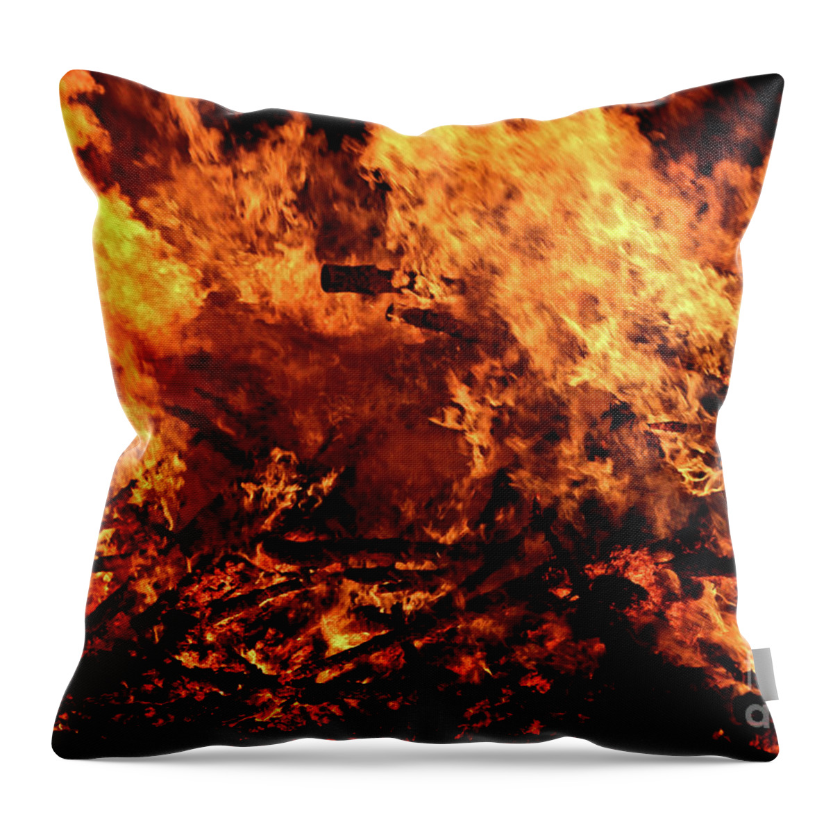 Fire Throw Pillow featuring the photograph Fire Bonfire by Vivian Krug Cotton
