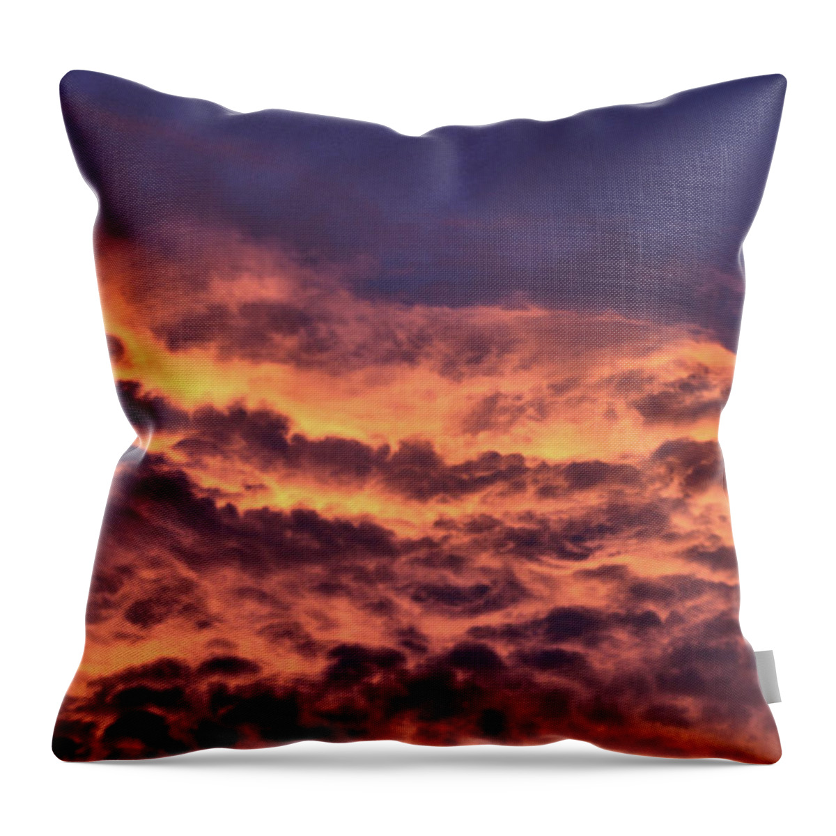 Sunset Sky Throw Pillow featuring the photograph Fire in the Sky II by Christopher Reed