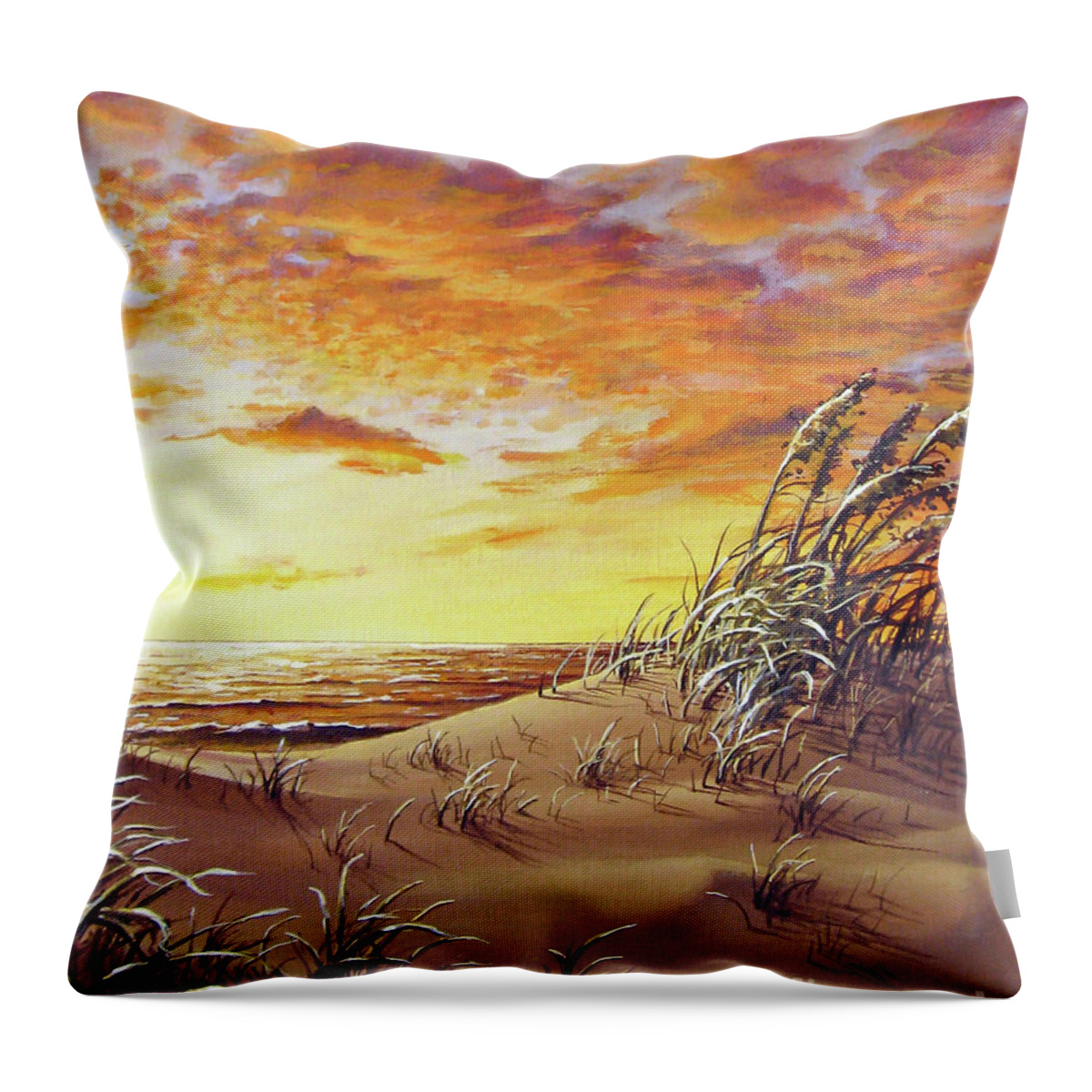 Sunset Throw Pillow featuring the painting Fire in the Sky by Joe Mandrick