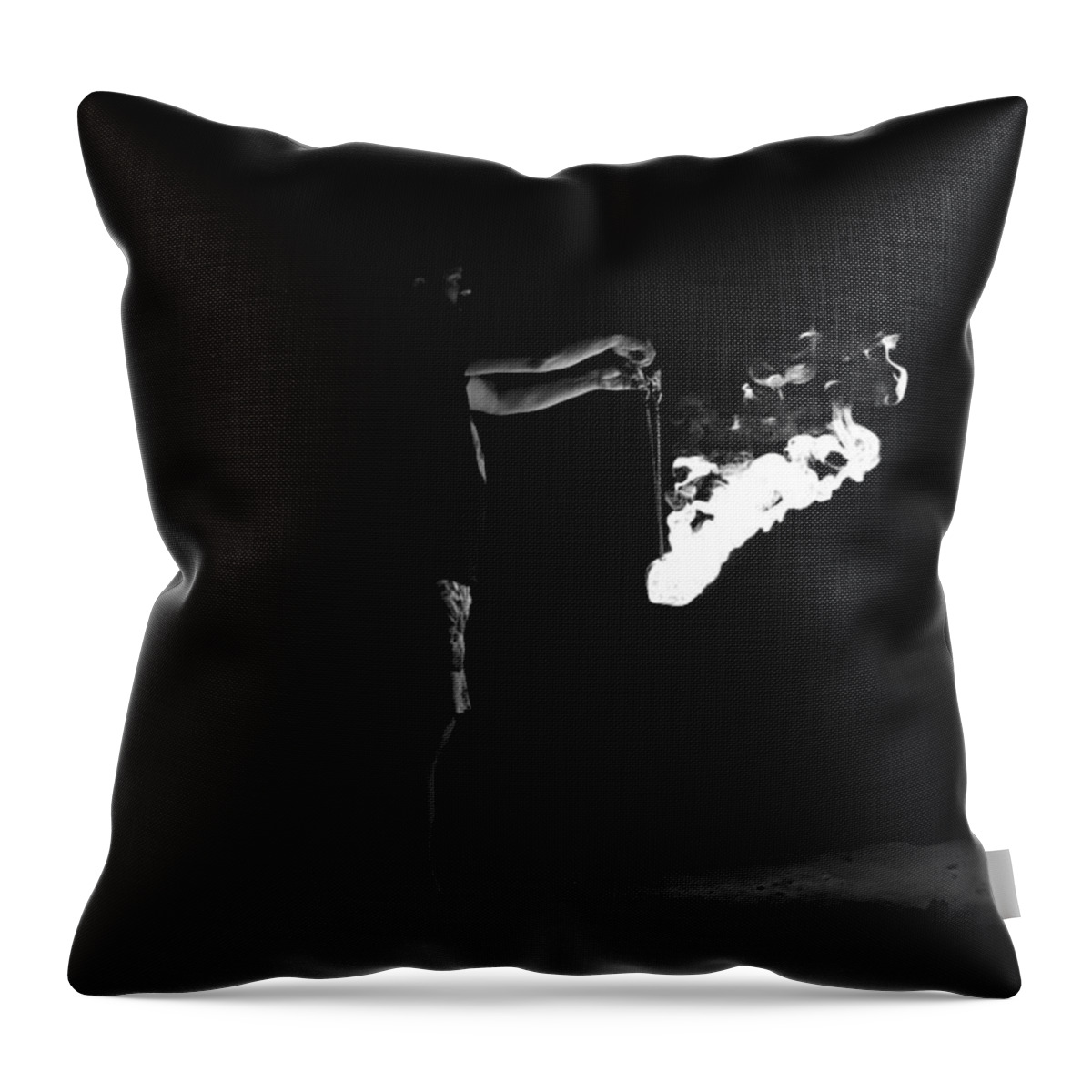 T50yp Throw Pillow featuring the photograph Fire Poi by Nicholas Miller