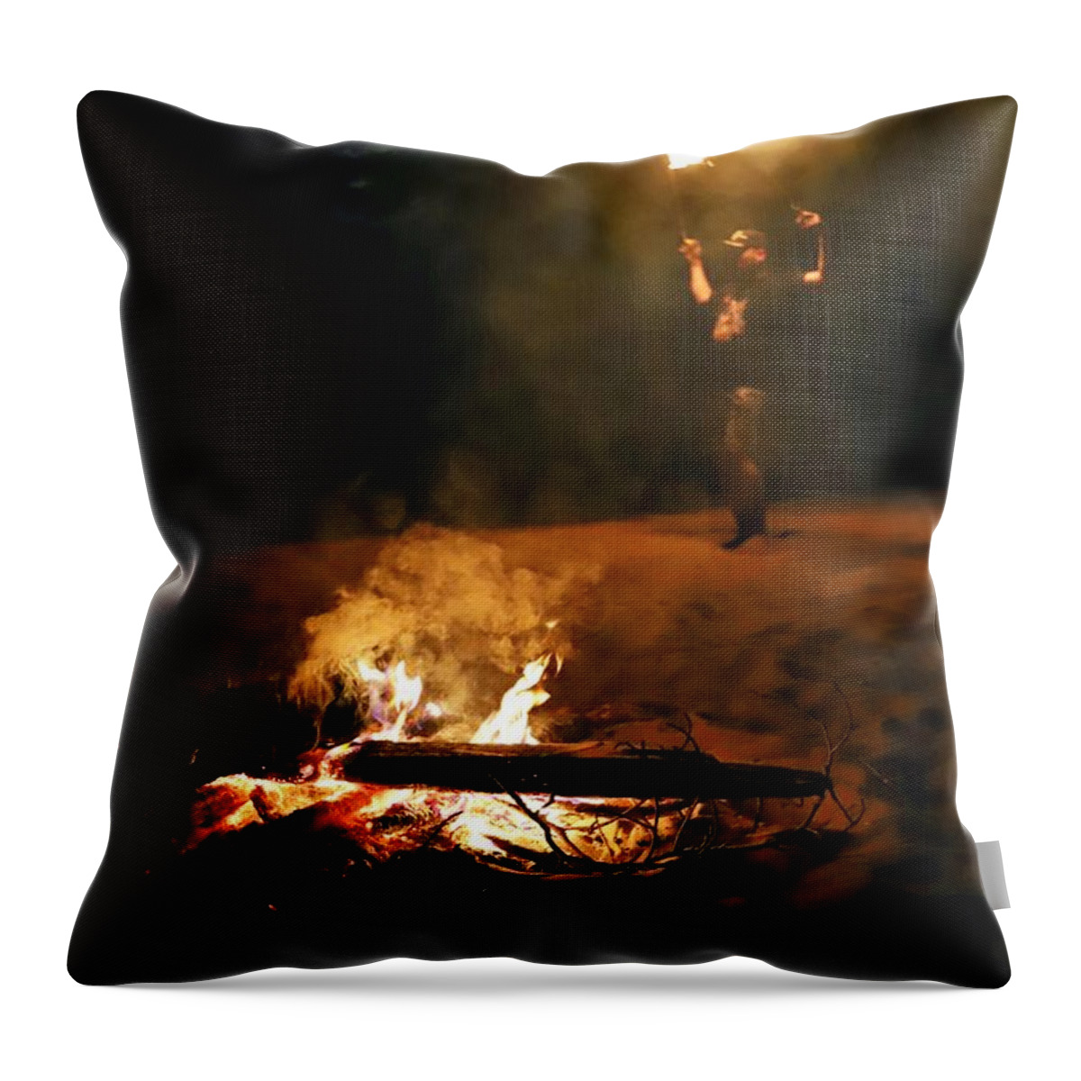 T50yp Throw Pillow featuring the photograph Fire Poi XX by Nicholas Miller