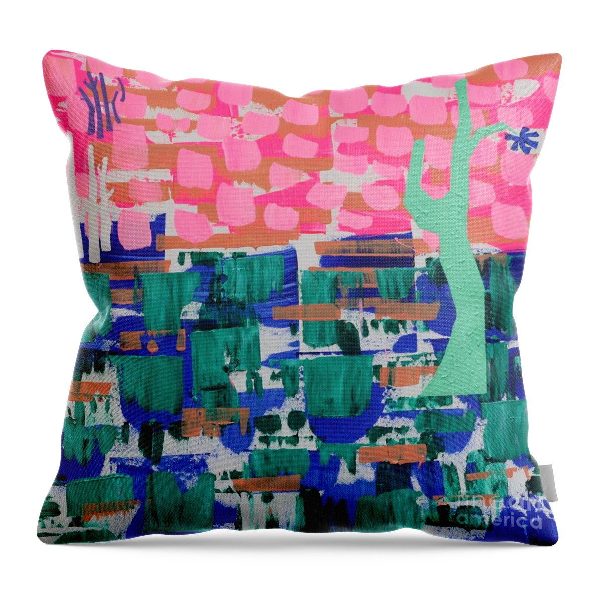 Bayou Throw Pillow featuring the painting Quirky Little Quagmire by Jean Clarke