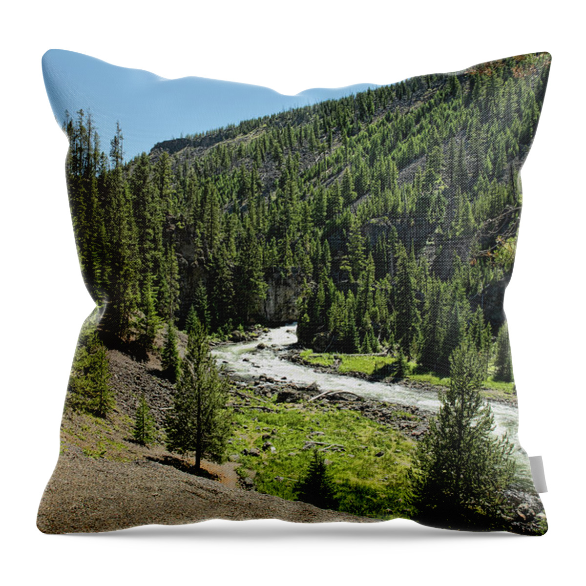 Montana Throw Pillow featuring the photograph Firehole River by Joe Granita