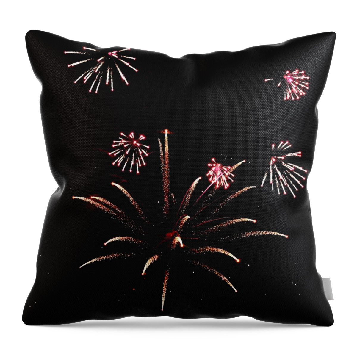Fireworks Throw Pillow featuring the photograph Sky Lights by Lori Lafargue