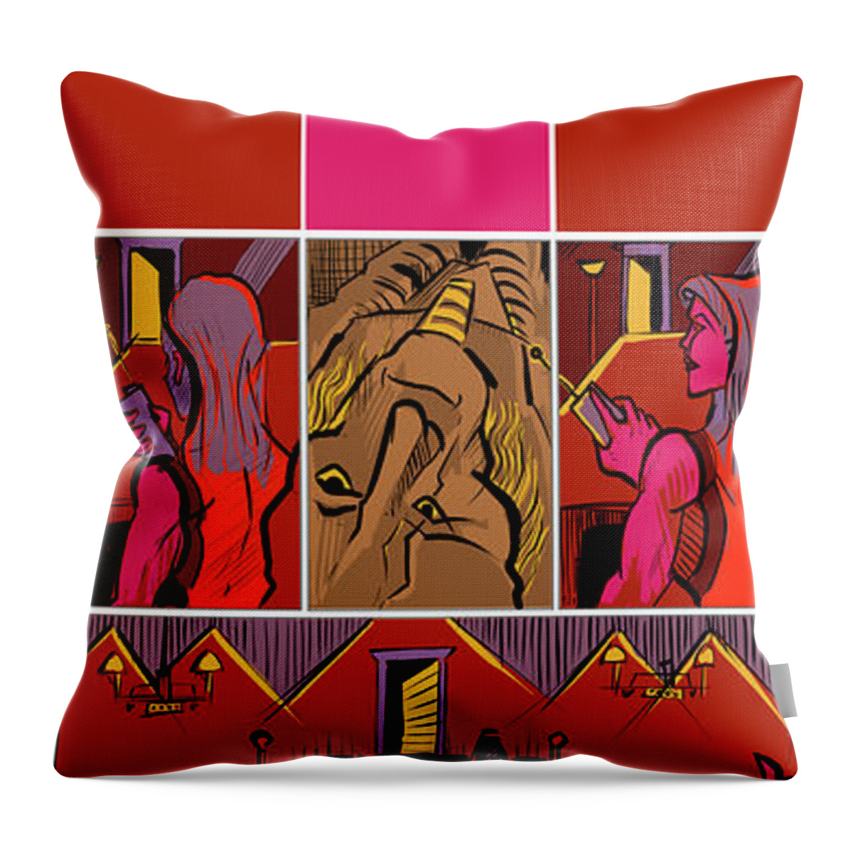  Throw Pillow featuring the painting First Immortal by John Gholson