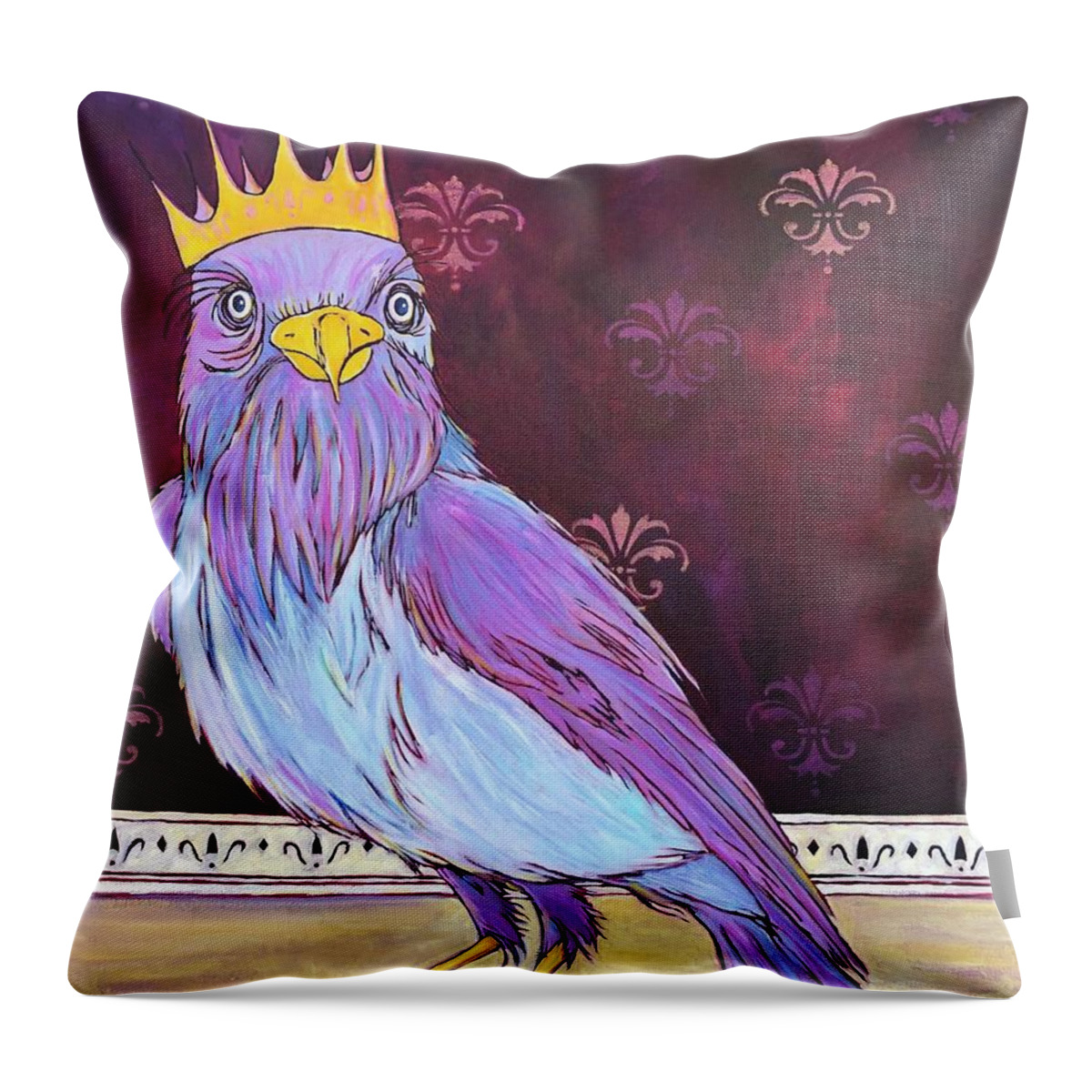  Throw Pillow featuring the painting Fisher King by Kelly Smith-Price