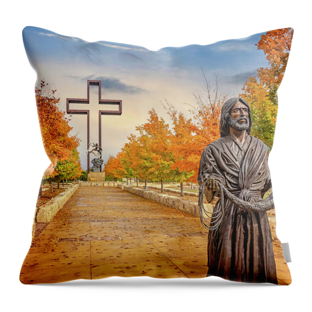 Texas Hill Country Throw Pillow featuring the photograph Fisher of Men in Fall by Lynn Bauer