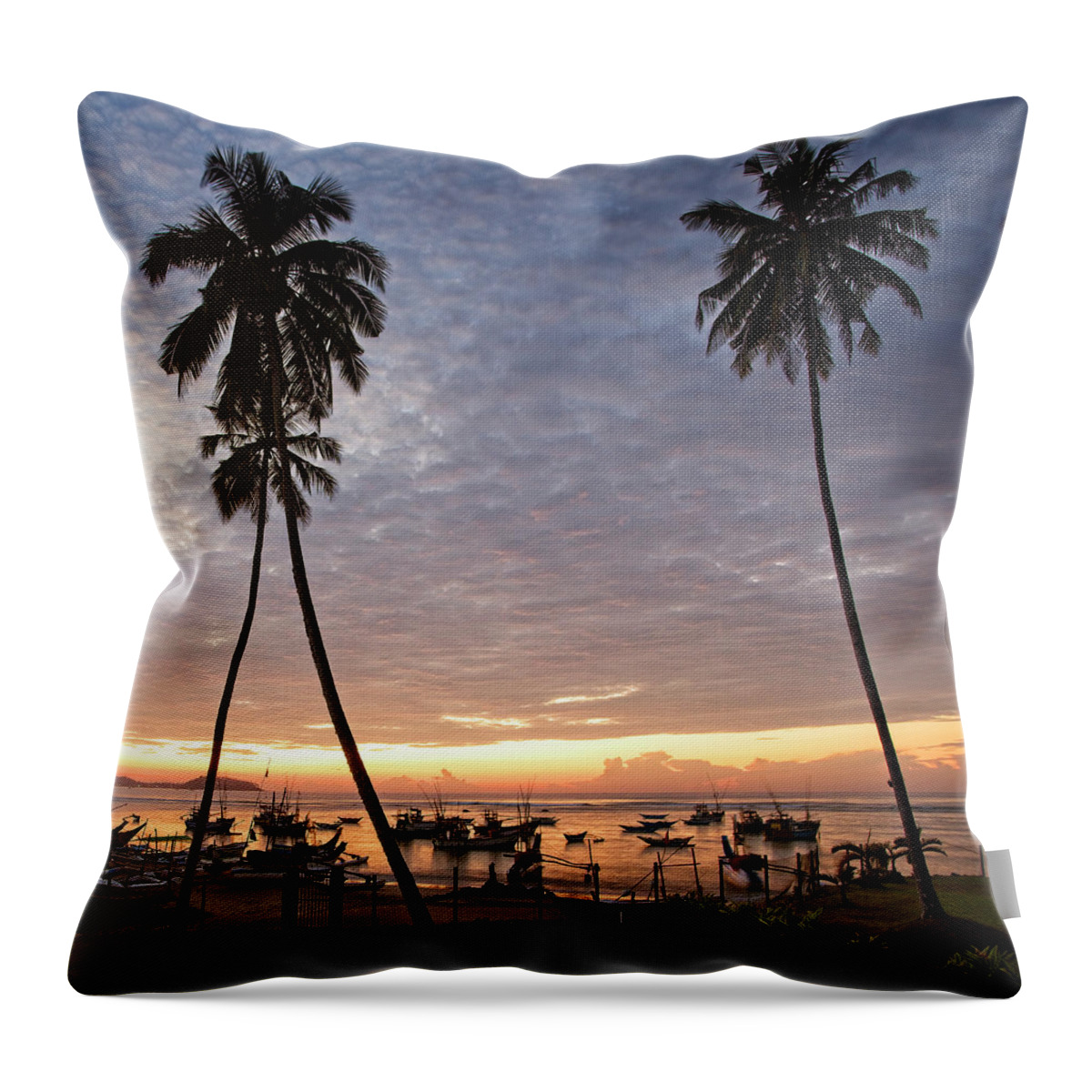 Fisherman's Bay Throw Pillow featuring the photograph Fisherman's Bay #1 by Tony Mills