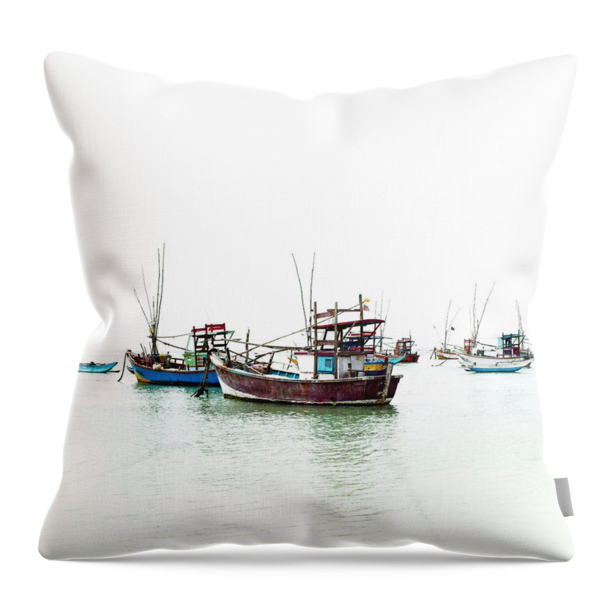 Fishing Boat Throw Pillow featuring the photograph Fisherman's Bay #2 by Tony Mills