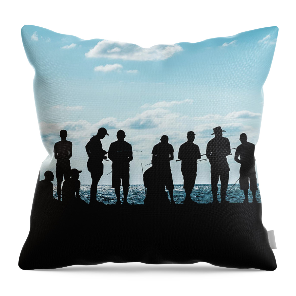 Cuba Throw Pillow featuring the photograph Fishing at the Malecon. Havana. Cuba by Lie Yim