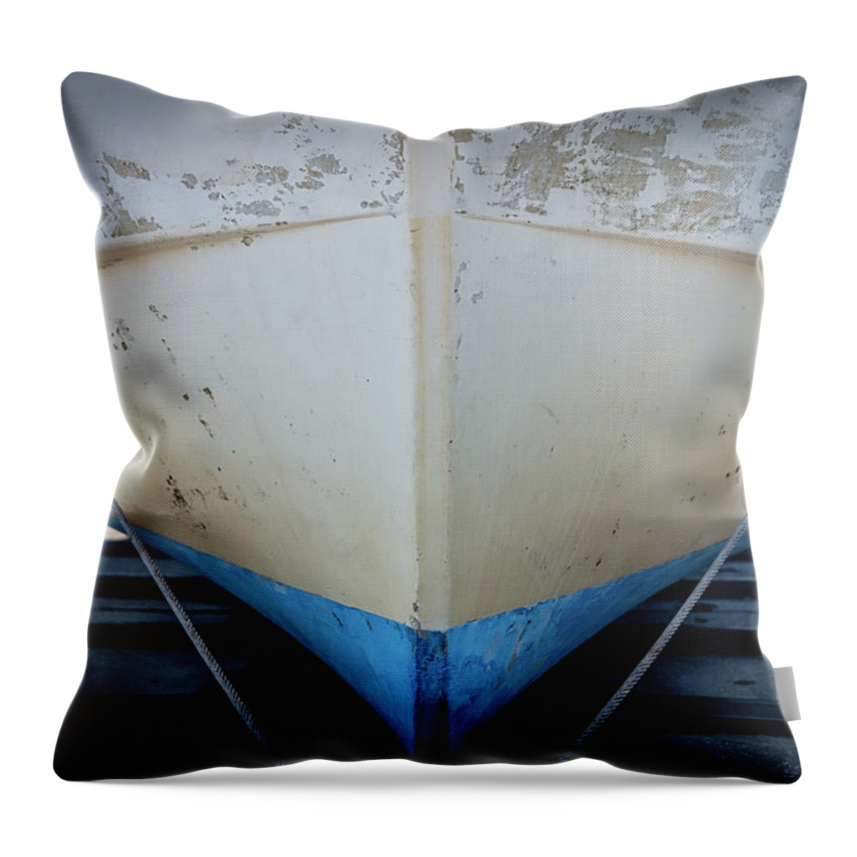 Arisaki Throw Pillow featuring the photograph Fishing Boat Bow by Bill Chizek