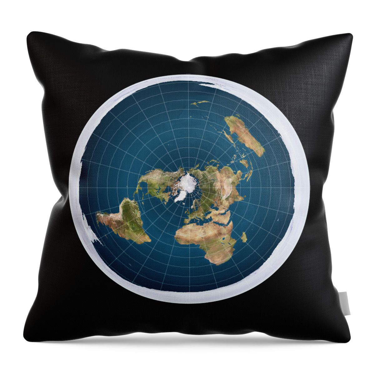 Funny Throw Pillow featuring the digital art Flat Earth by Flippin Sweet Gear