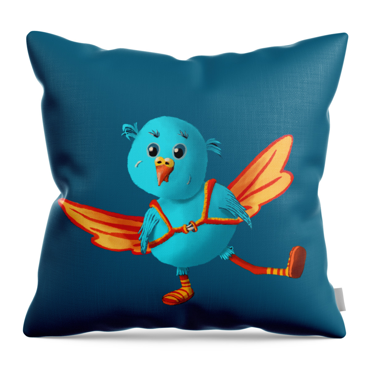 Bird Throw Pillow featuring the digital art Fliga by Mandy Tabatt
