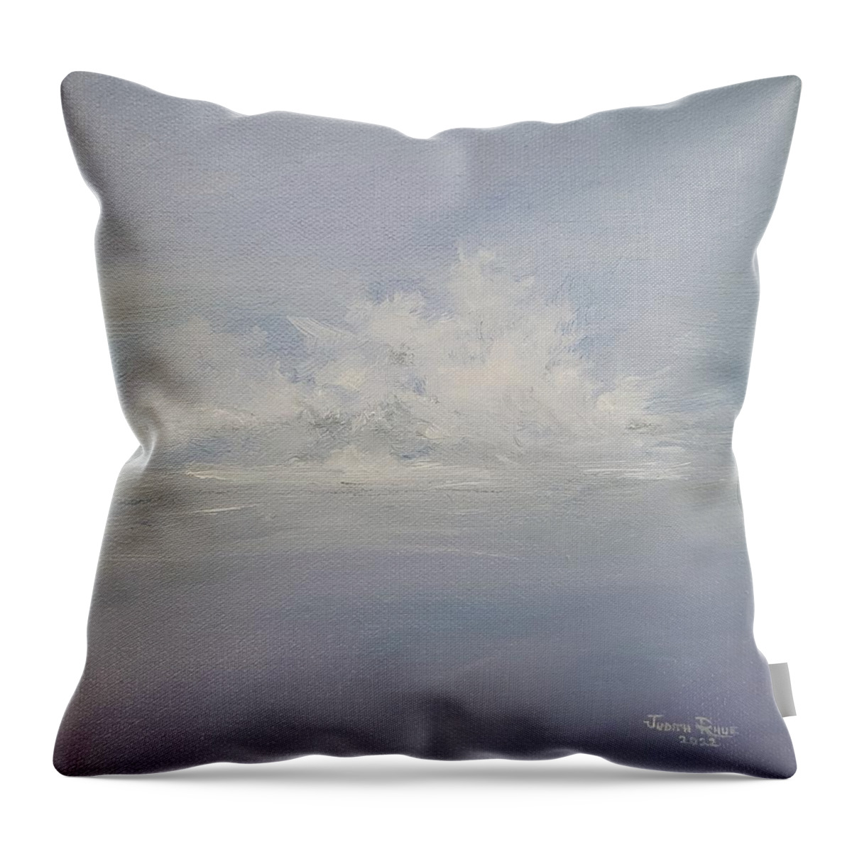 Cloud Throw Pillow featuring the painting Floating Water by Judith Rhue