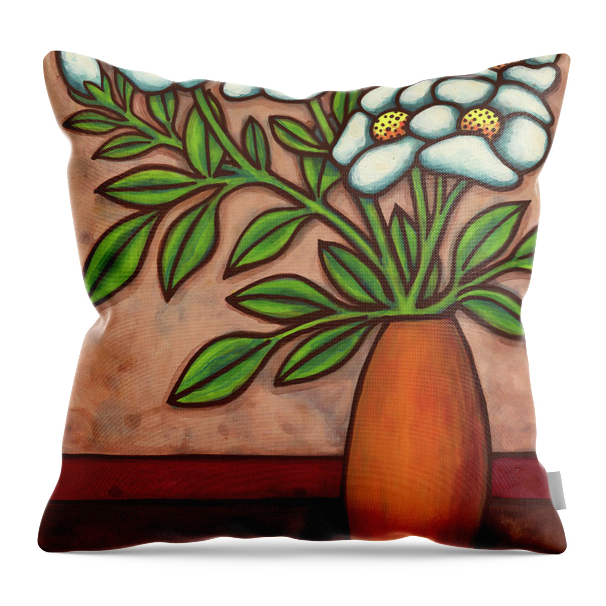 Vase Of Flowers Throw Pillow featuring the painting Floravased 23 by Amy E Fraser