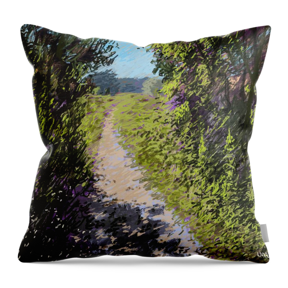 Landscape Throw Pillow featuring the digital art Florida Trail by Larry Whitler