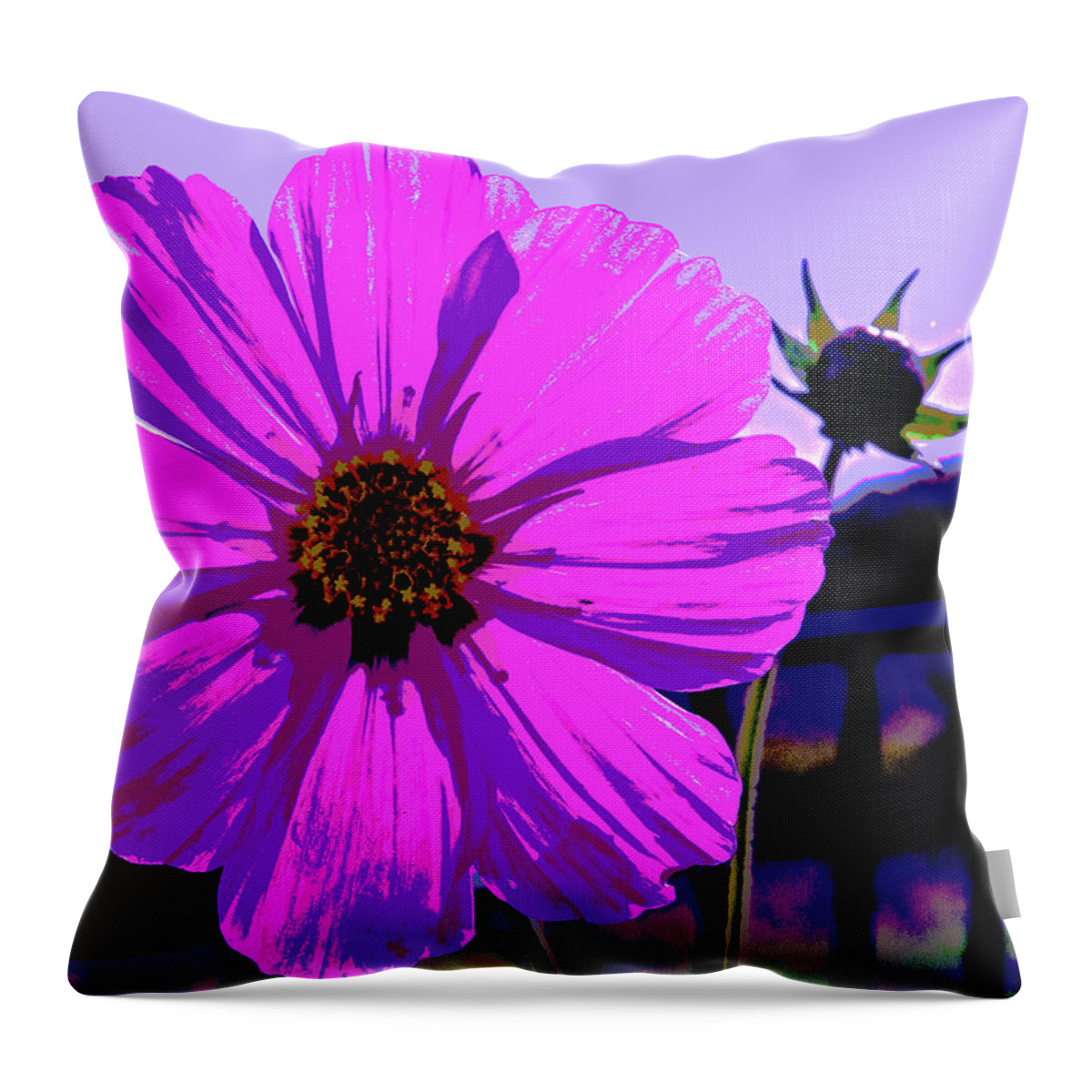 Art Throw Pillow featuring the digital art Flower And Bud by David Desautel