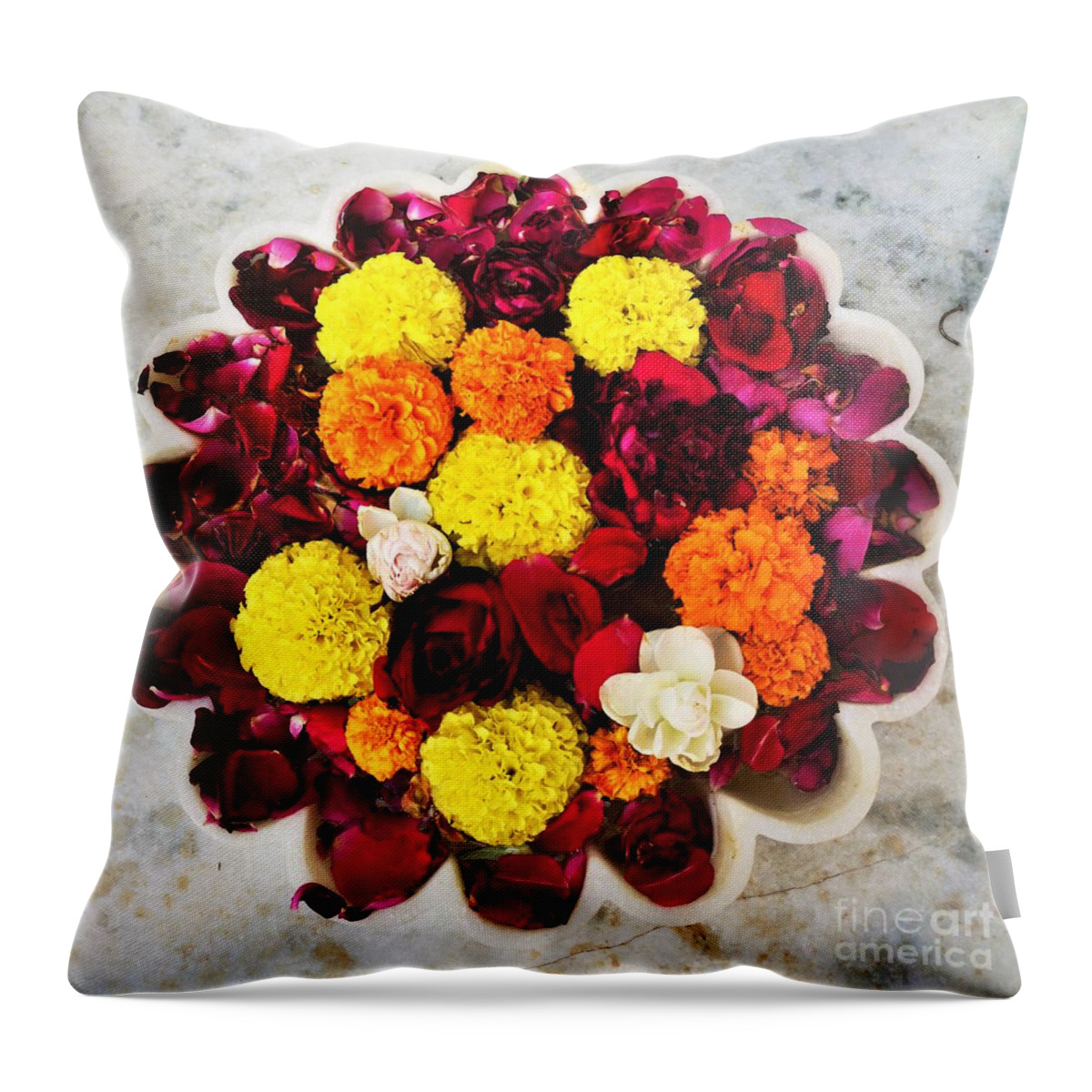 Floral Art Throw Pillow featuring the photograph Flower offering by Jarek Filipowicz
