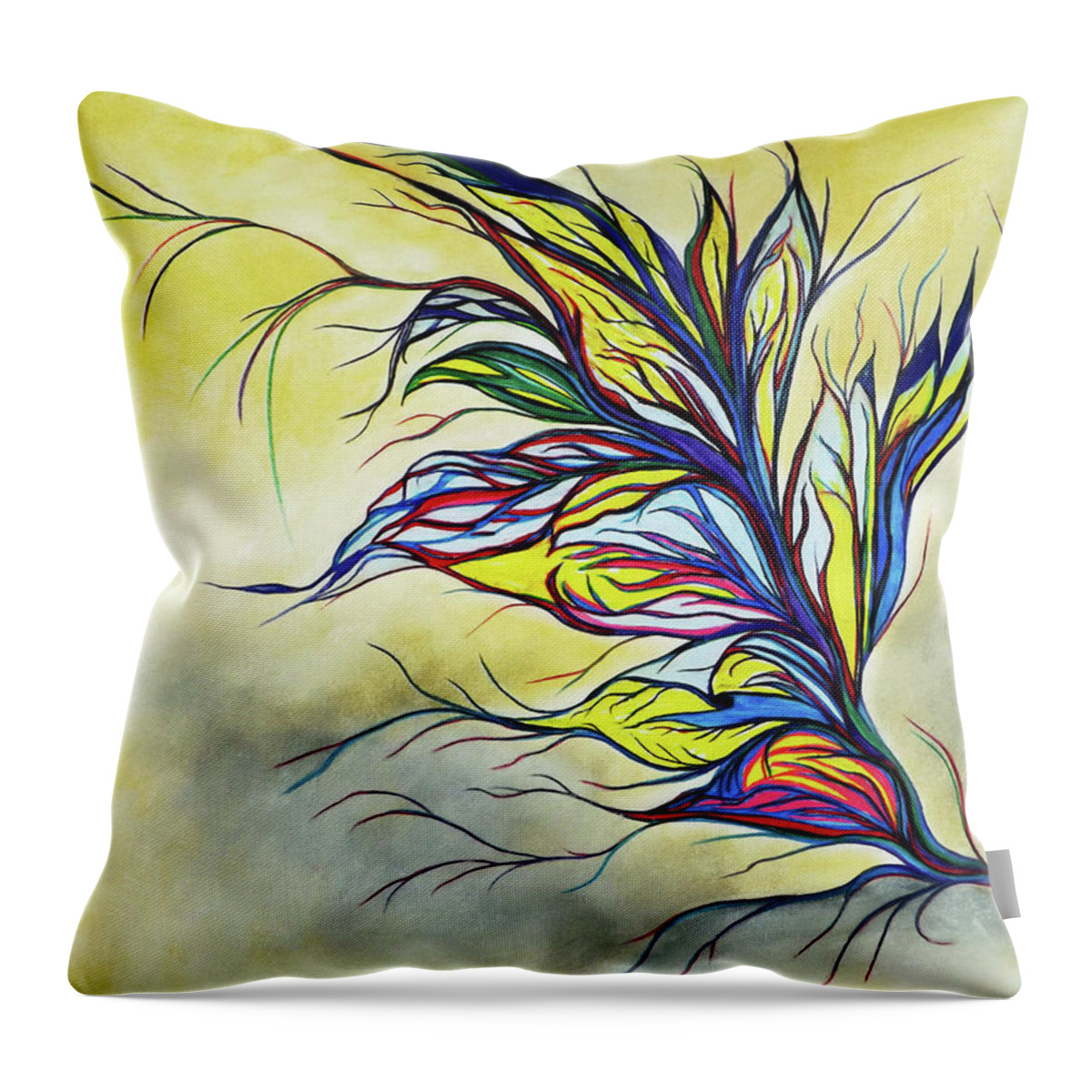Flower Throw Pillow featuring the mixed media Flower Plant by Melinda Firestone-White