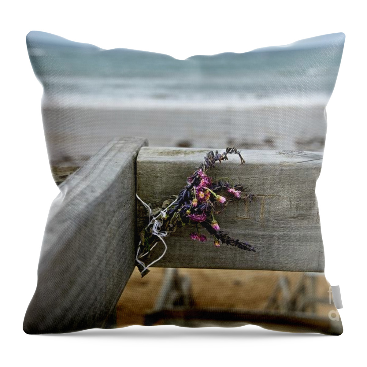 Flowers Throw Pillow featuring the photograph Flowers for JT by Linda Lees
