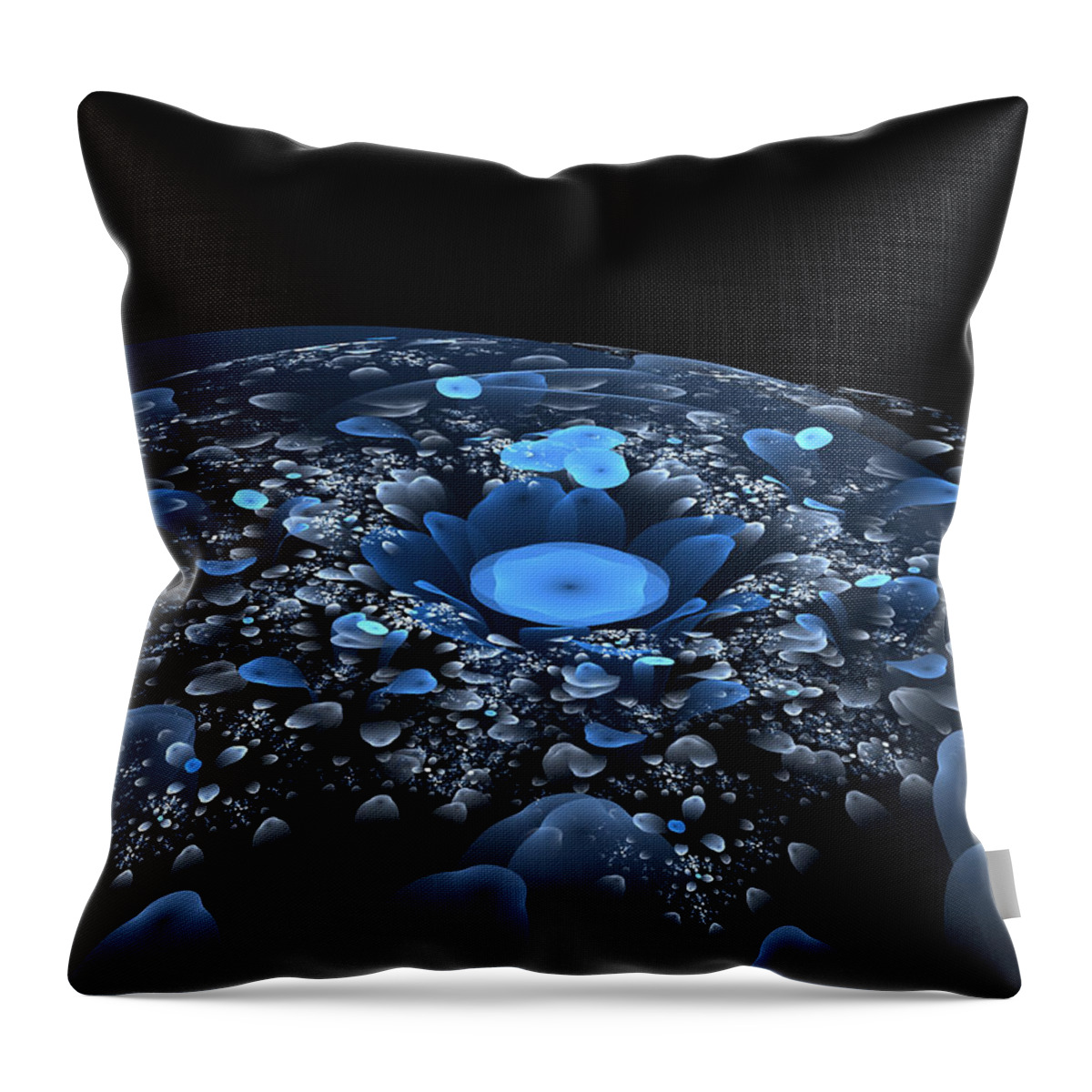 Flowers Throw Pillow featuring the digital art Flowers on the Moon by Ronda Broatch