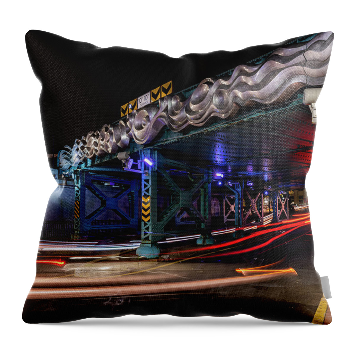 Hudson River Throw Pillow featuring the photograph Flowing Both Ways by Kevin Suttlehan
