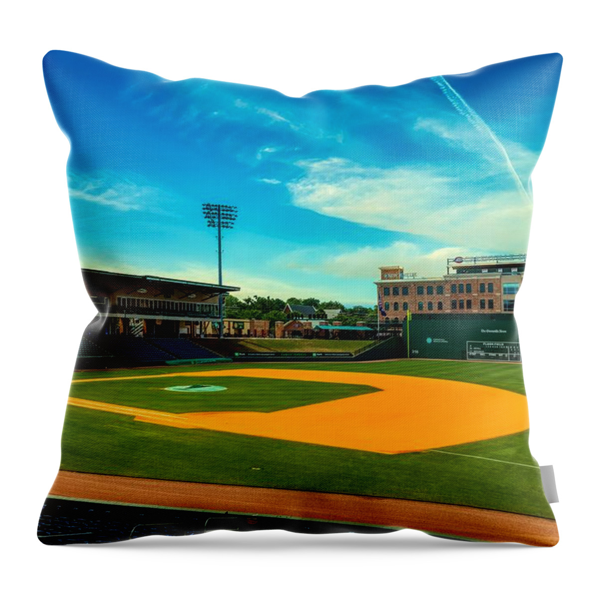 Fluor Field Throw Pillow featuring the photograph Fluor Field - Home Of The Greenville Drive by Mountain Dreams