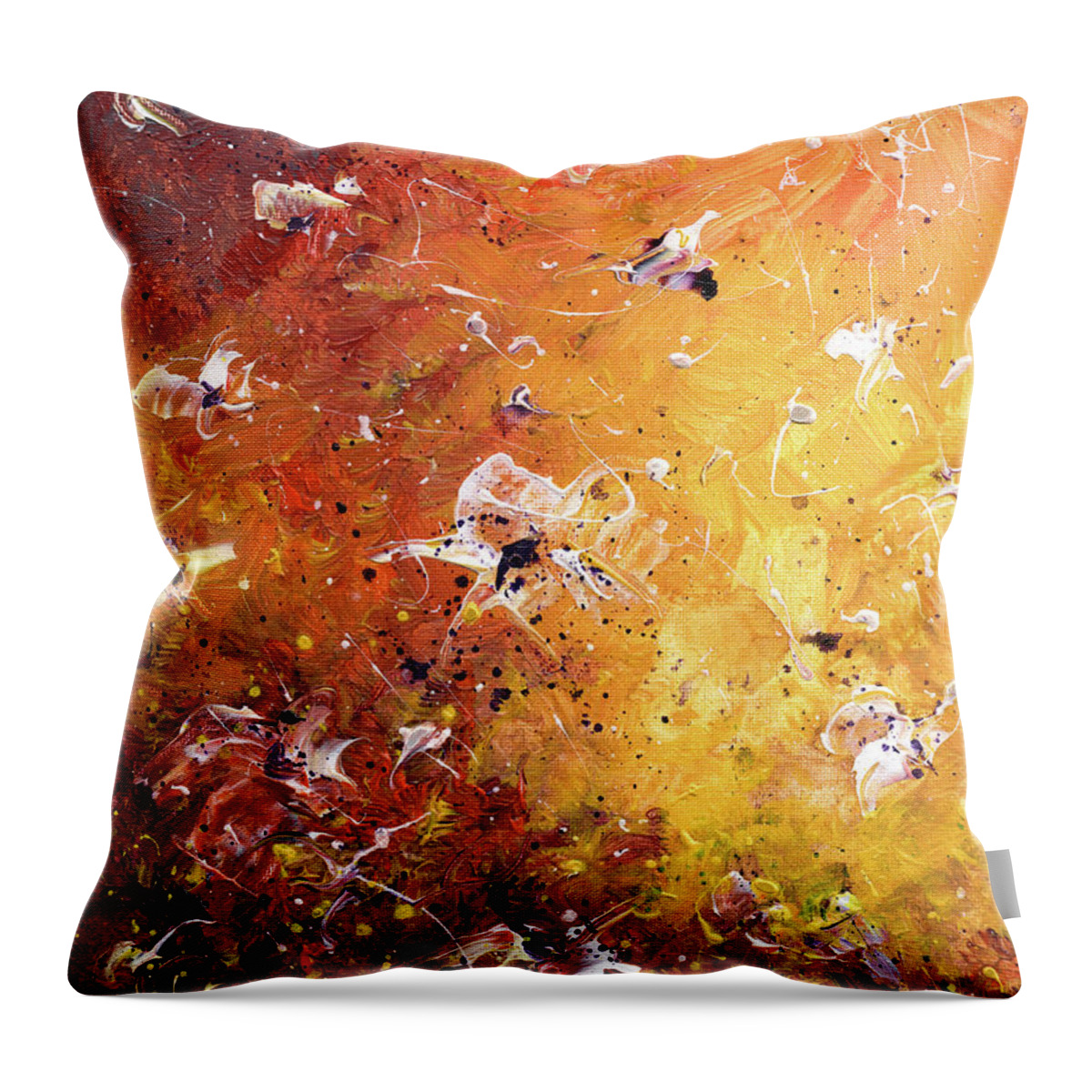 Acrylics Throw Pillow featuring the painting Fly With Me 11 by Miki De Goodaboom