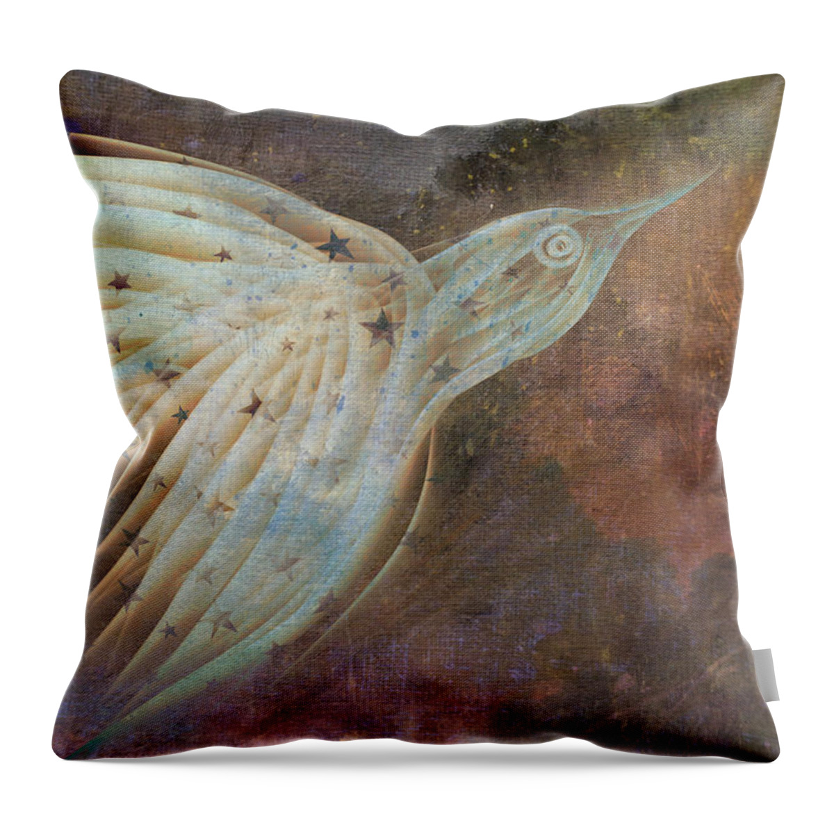 Flying Bird Throw Pillow featuring the digital art Flying Dreams by Peggy Collins