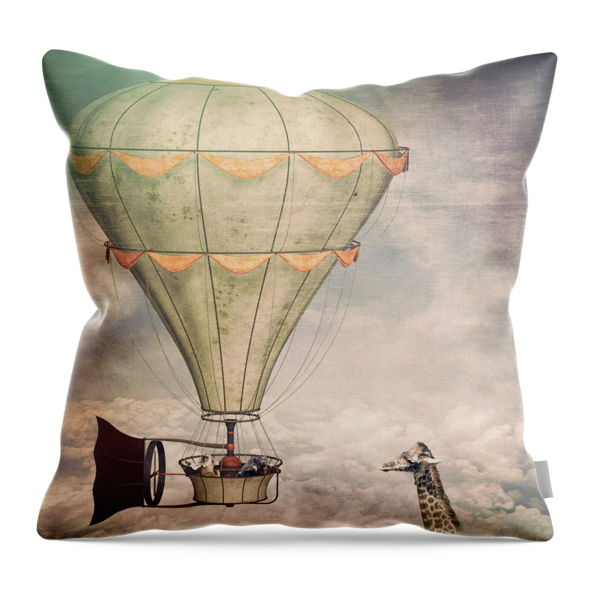 Monkeys Throw Pillow featuring the photograph Flying Monkeys by Deborah Penland