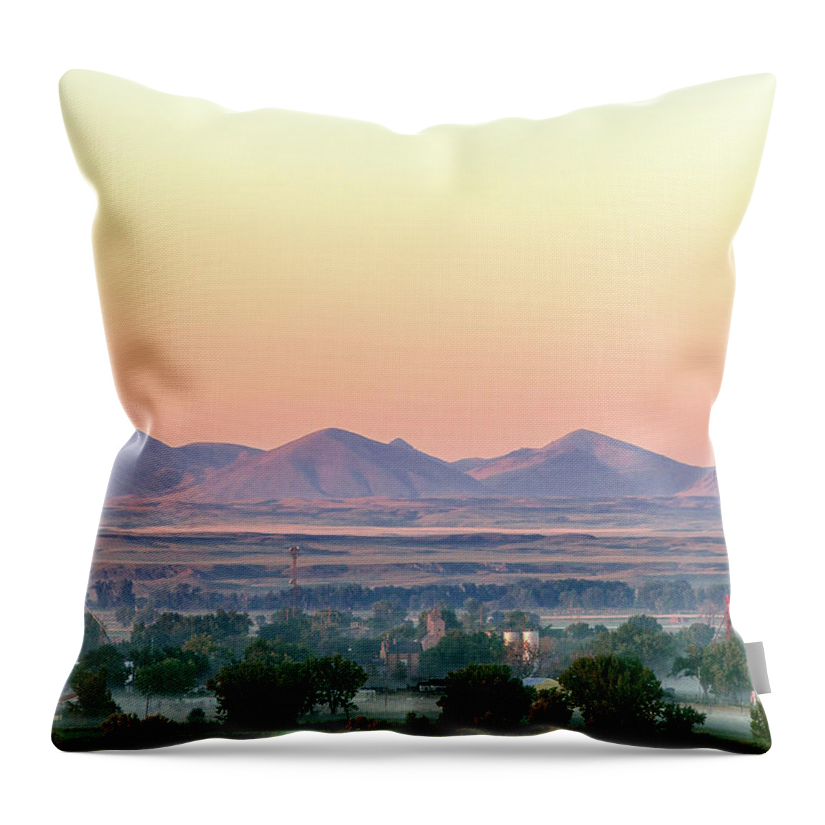 Harlem Throw Pillow featuring the photograph Foggy Harlem Bottom by Todd Klassy
