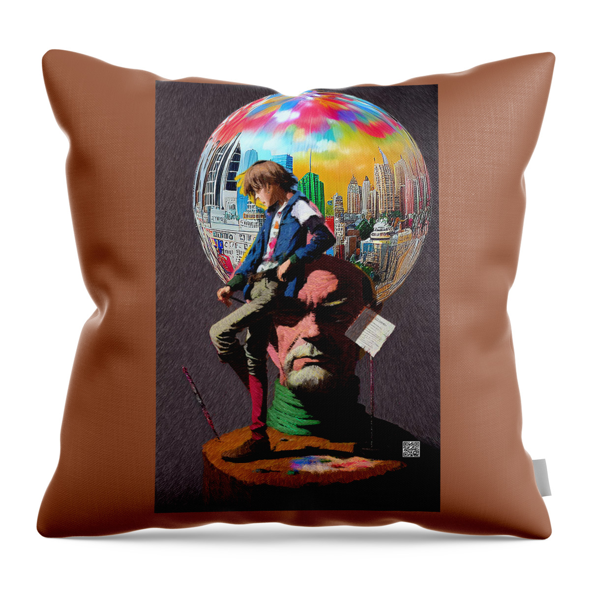 Conceptual Art Throw Pillow featuring the digital art Follow Your Dreams by Rafael Salazar