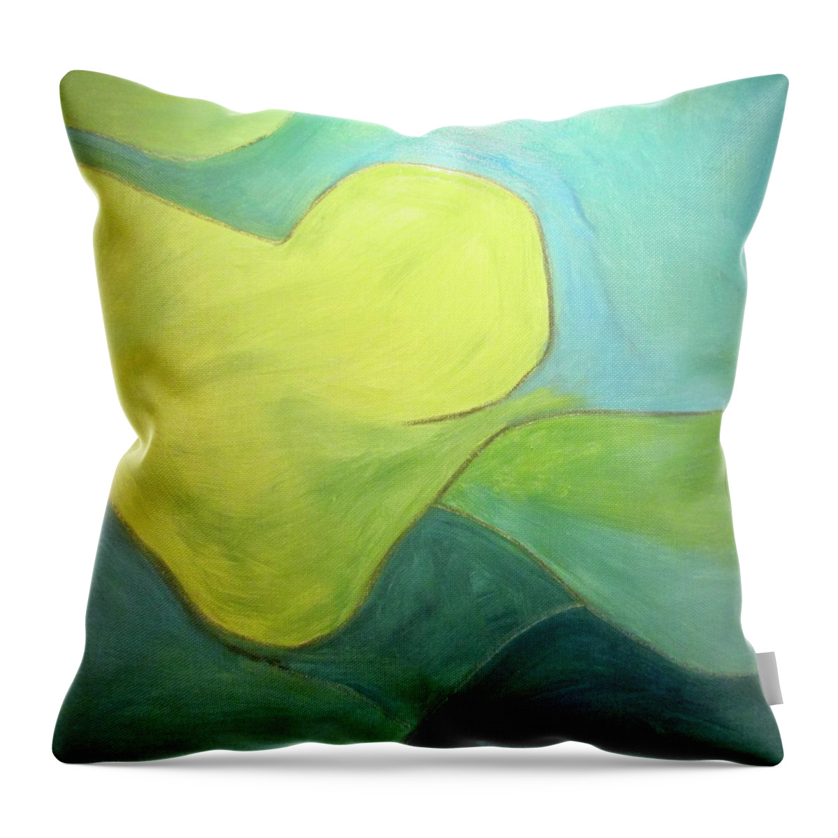 Blue Throw Pillow featuring the painting Following by Steven Miller