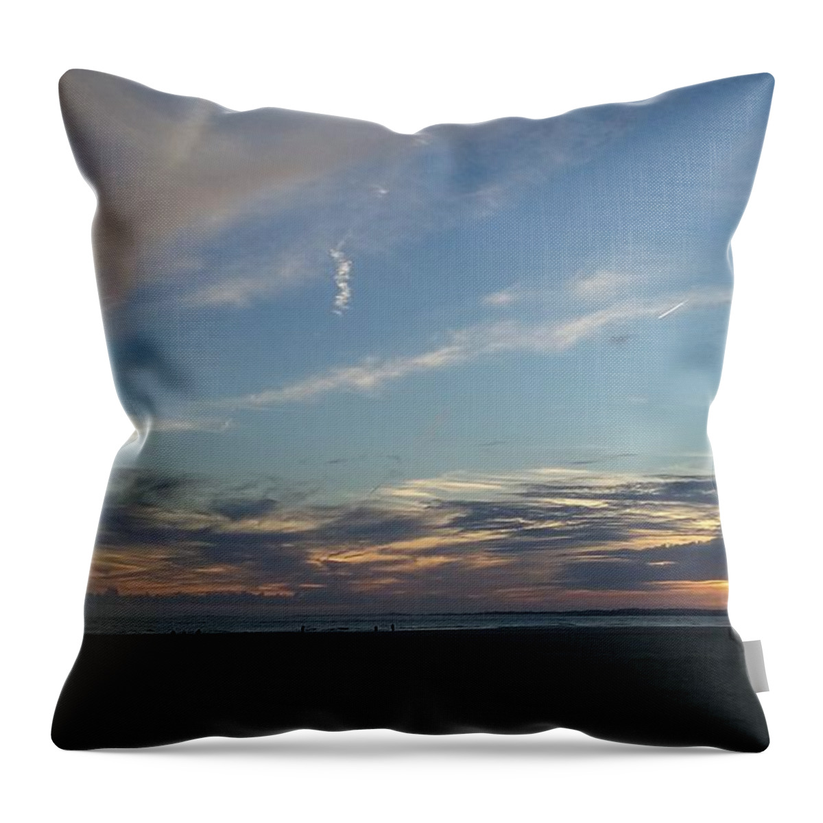 Sunsets Throw Pillow featuring the photograph Folly Beach at Sunset by Victor Thomason